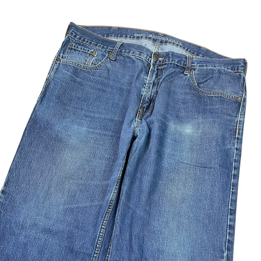Old Navy Straight Leg Denim Jeans FLAW Dark Wash Mens Size 42x32